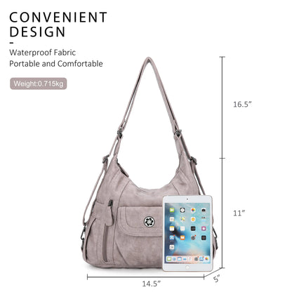 Damen-Schultertasche aus PU-Leder mit Mehrfachfächern, Handyfach und Geldbörse, Alltagstauglich