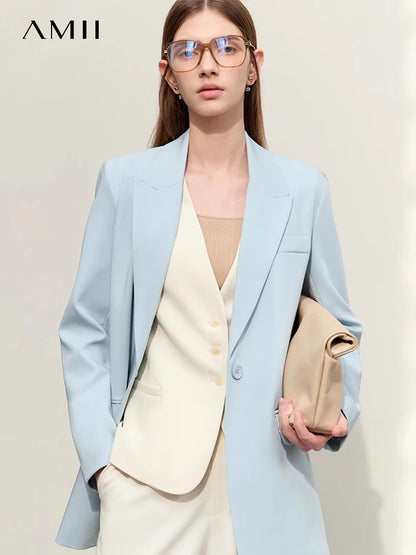 Lässiger Damen-Blazer mit hoher Taille und lockerer Passform – ideal für den Sommer und den Alltag