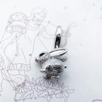 Damen-Charm-Anhänger Kaninchen süß authentisch DIY aus Sterlingsilber