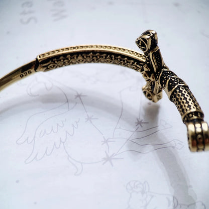 Damen-Armreif Schwert golden Warrior