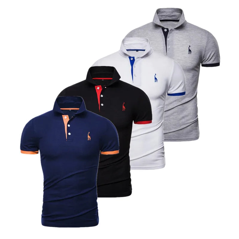 Elegantes Slim Fit Poloshirt Herren Stickerei Business Look
