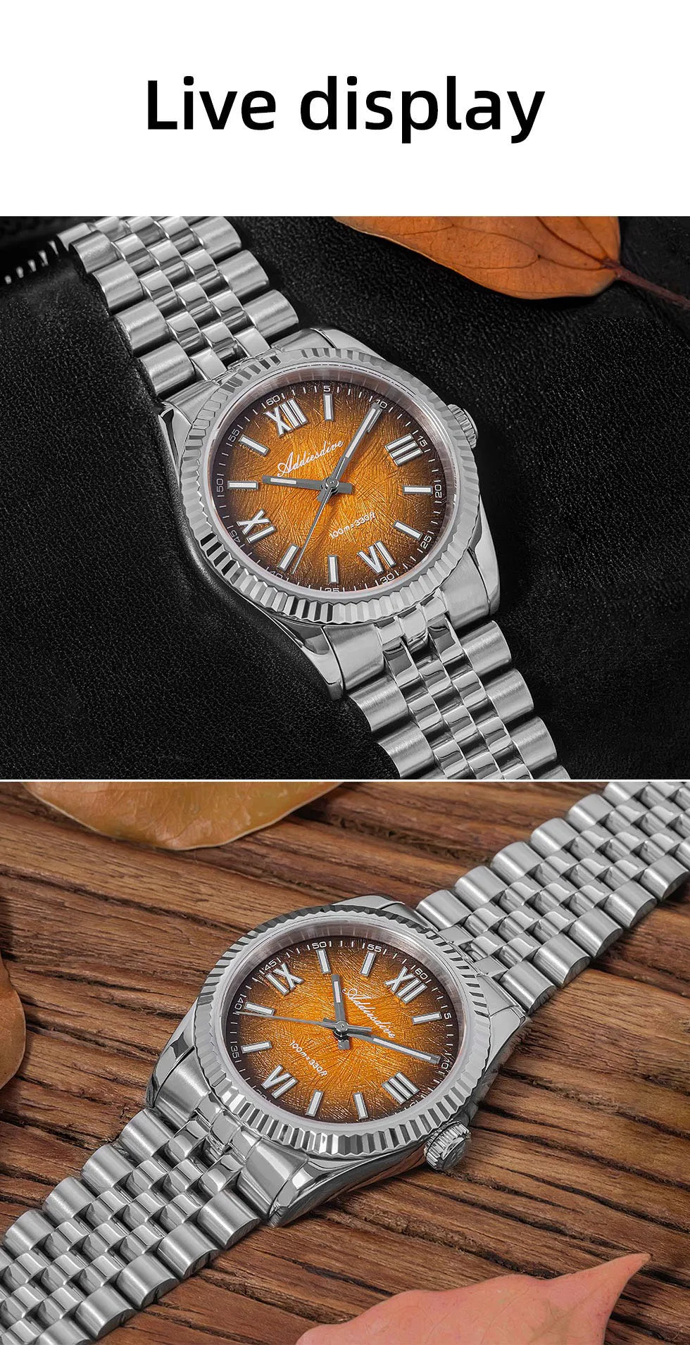 Herren-Quarzuhr mit Saphirglas und Jubilee-Armband