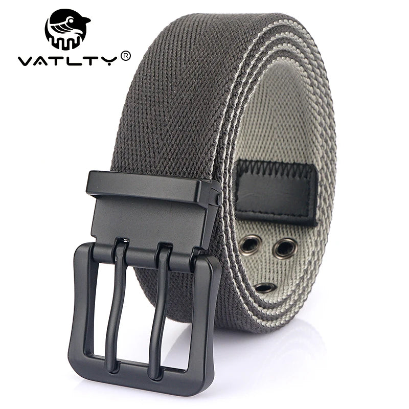 VATLY Vintage Wendegürtel Herren Canvas 38mm Doppelnadel-Schnalle Arbeit