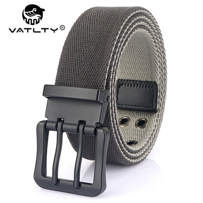VATLY Vintage Wendegürtel Herren Canvas 38mm Doppelnadel-Schnalle Arbeit