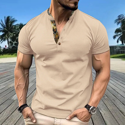 Herren-Polo-T-Shirt mit kurzen Ärmeln und Knopfleiste – große Größen, ideal für den Sommer