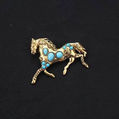Brosche Tier Fantasy Emaille Strass Fuchs Einhorn Pferd Vogel gemischt