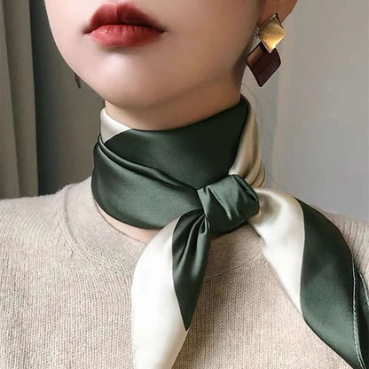 Damen Seidenschal Haarband Frühling Blumen Bandana Halstuch Kopfband elegant B