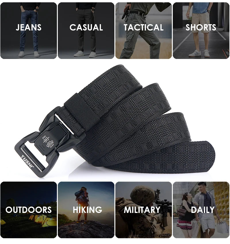 VATLY Soft Tactical Outdoor Gürtel Herren Nylon Schnellverschluss Hiking