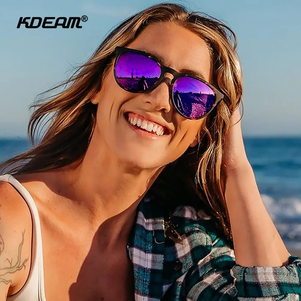 Damen-Sonnenbrille Vintage photochrom polarisiert Reisen Fahren Wandern