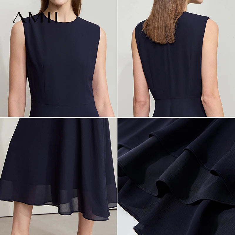 Ärmelloses Midikleid Elegant Schlank Komfortabel Für Büro Damen