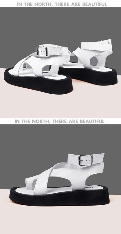 Aiyuqi Frauen Sommers andalen neue echte Leder Damen Sandalen flache Mode Sandalen Frauen