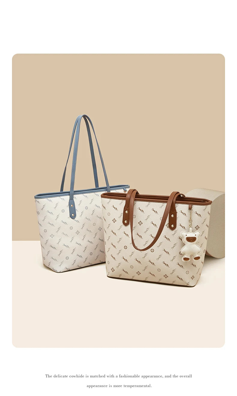 Damen-Handtasche aus PU-Leder mit großem Fassungsvermögen und vielseitiger Schulter- oder Crossbody-Trageweise