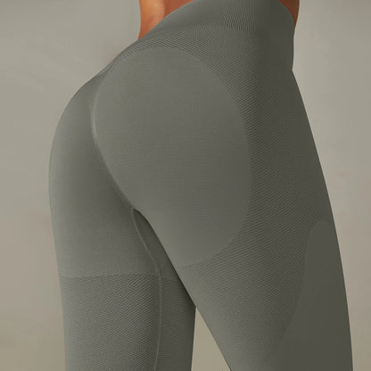 Nahtlose Leggings in Dunkelgrau, seitliche Nahaufnahme des Gesäßbereichs
