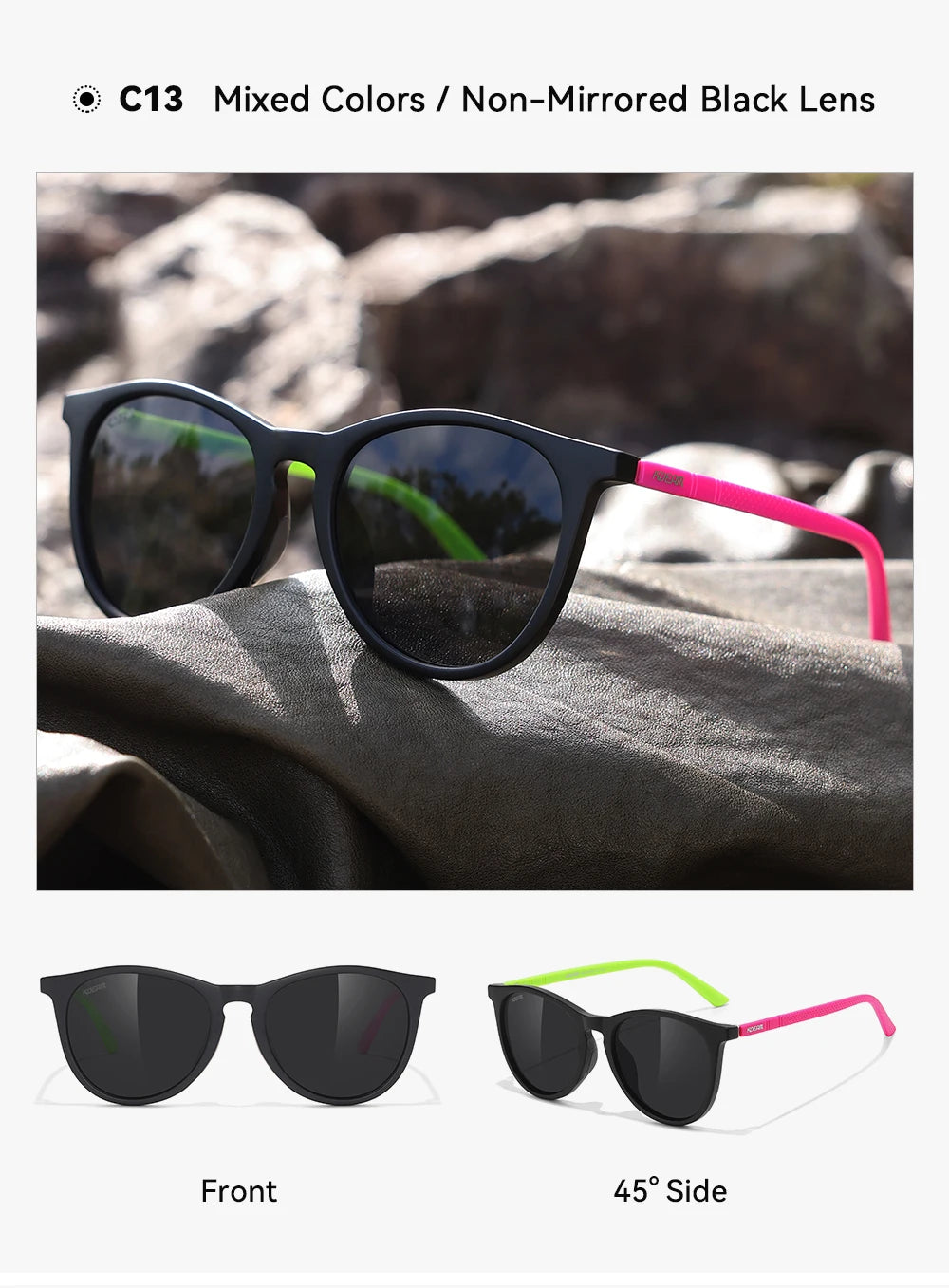 Damen-Sonnenbrille oval Retro polarisiert rutschfest Nasenpads Vintage