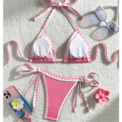 Verführerisches Damen-Bikini-Set in Unifarben – ideal für Strand und Pool