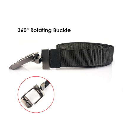 Herren-Gürtel Reversibel mit Automatischer Schnalle aus Nylon Zweifarbig 34mm Breite