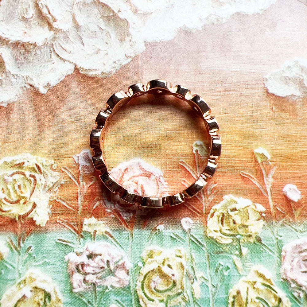 Damen-Ring Kreise romantisch Roségold aus Sterlingsilber