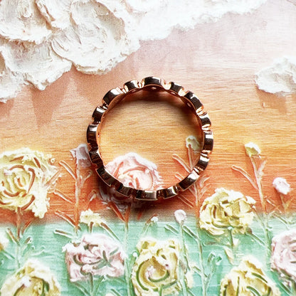 Damen-Ring Kreise romantisch Roségold aus Sterlingsilber