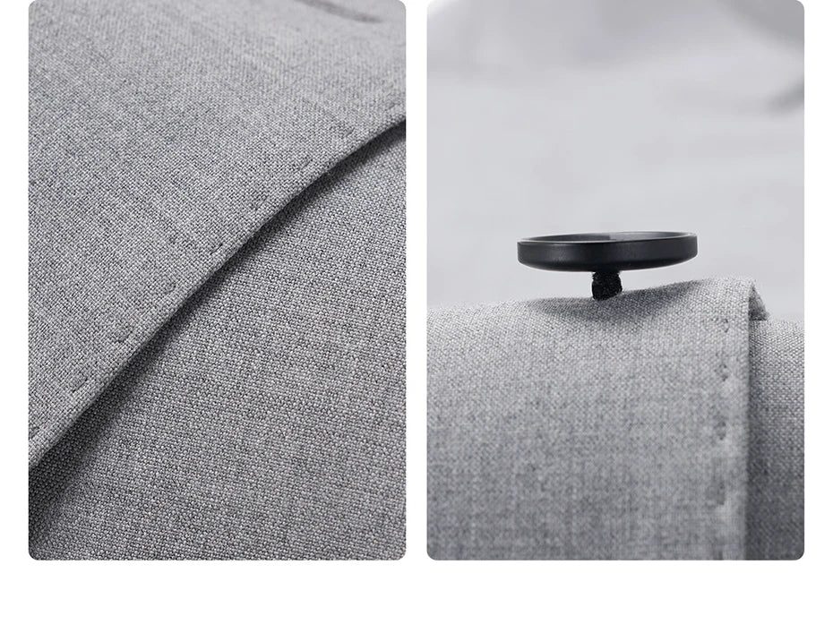 Schlanker Herren-Blazer im klassischen europäischen Stil mit hellbraunem Karomuster – ideal für Hochzeiten und formelle Anlässe