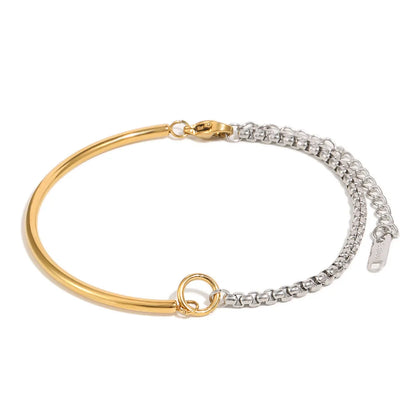 Damen-Armband mit Kastenkette und Stabglieder aus Edelstahl