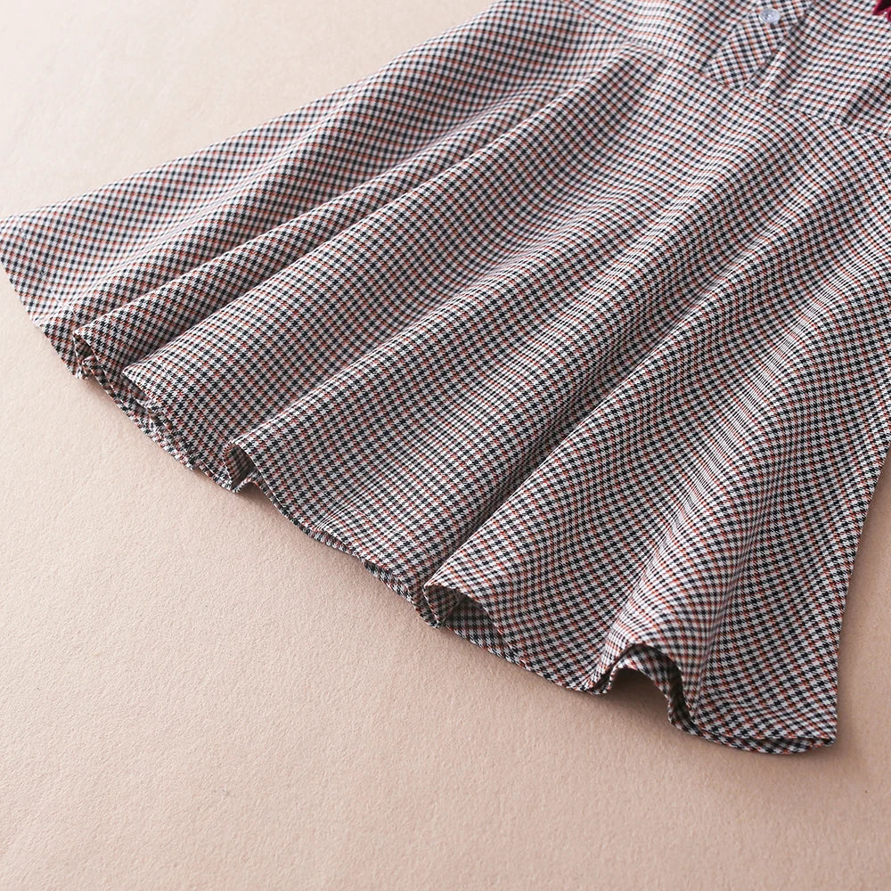 Mädchen Prinzessin Kleider Frühling Herbst lässig Kinder Langarm Plaid Kleidung 4-12 Jahre täglich Kinder Kleider