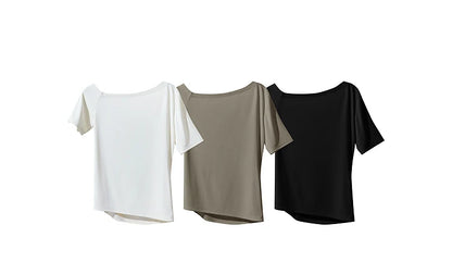 Damen T-Shirt im minimalistischen Stil mit klassischer Slim Fit Passform