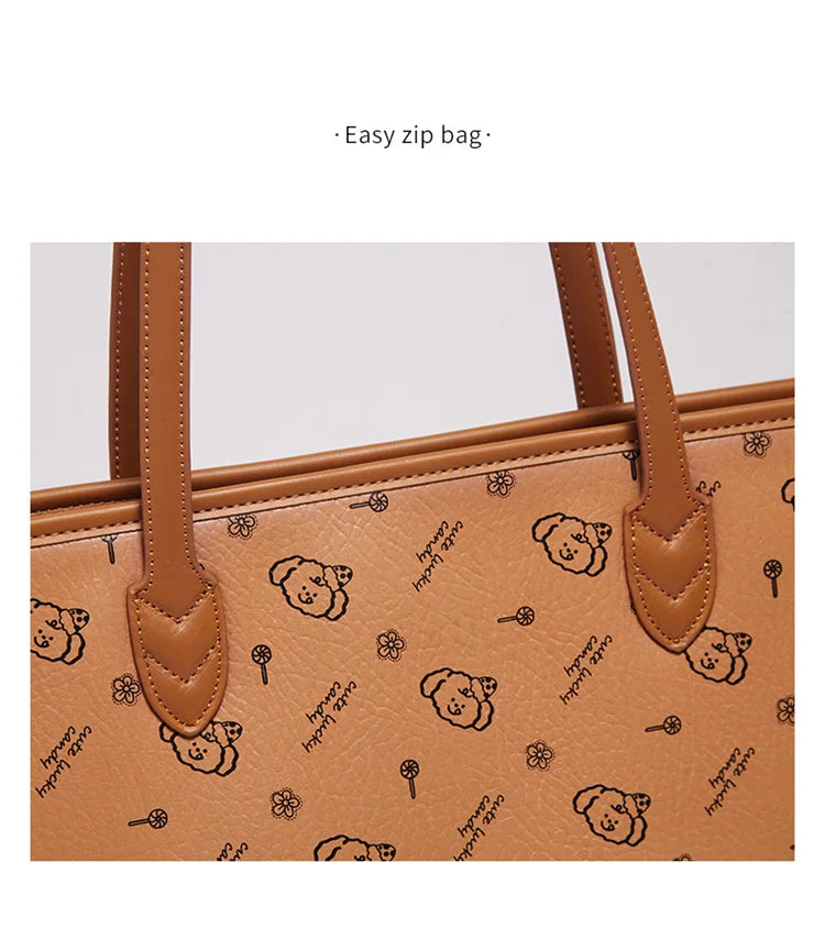 Damen Schultertasche Aus PU-Leder Mit Großer Kapazität Und Alltagslook