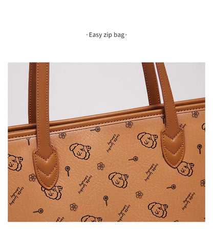 Damen Schultertasche Aus PU-Leder Mit Großer Kapazität Und Alltagslook