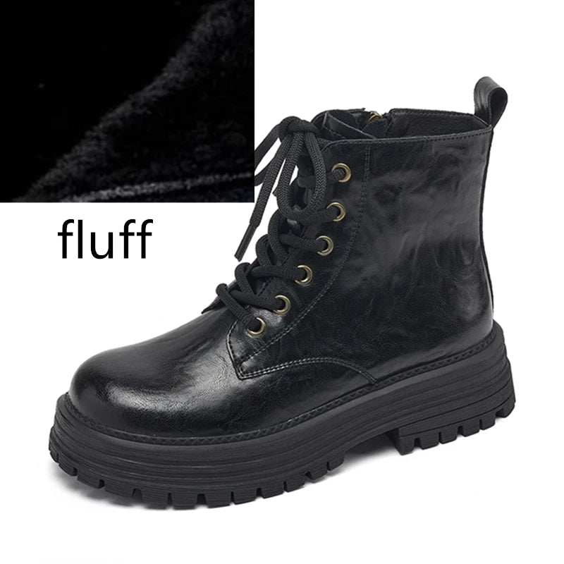 AIYUQI Women's Ankle Boots 2025 New Anti-slip Desert Short Boots Women Winter Platform British Style Women's Booties
