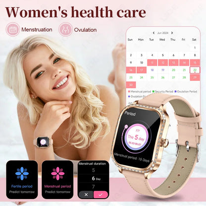LIGE Smart Uhren Für Frauen Bluetooth Anruf Fitness Tracker frauen Wasserdichte Digital Uhr Herzfrequenz Smartwatch Reloj Mujer