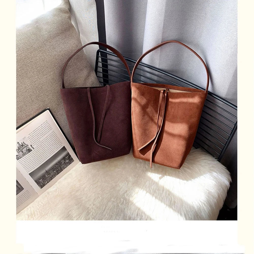 Top Layer Suede Bucket Tote | Große Tasche Aus Kuhleder