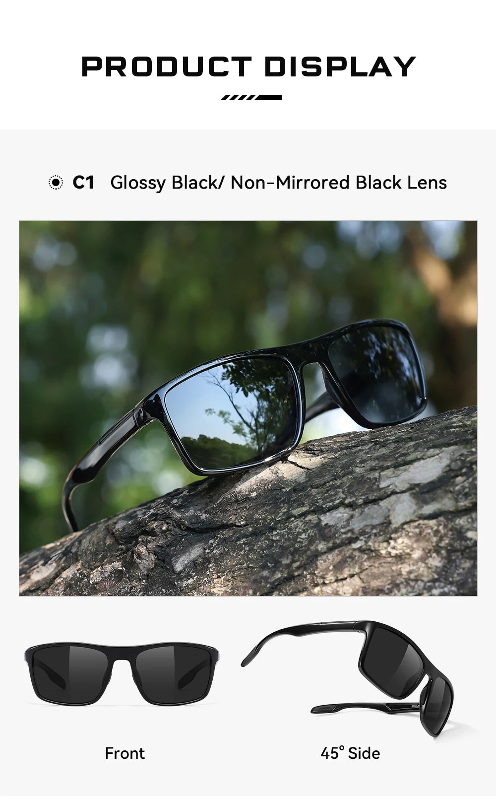 Sonnenbrille übergroß rechteckig polarisiert photochrom 154mm Sport