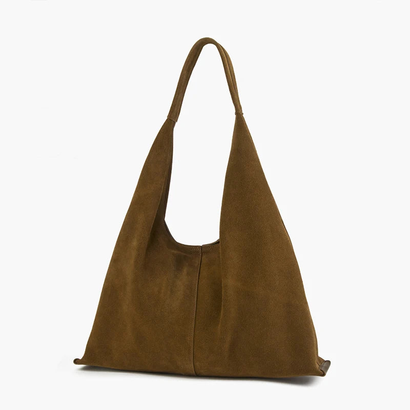 Wildleder Hobo Schultertasche Naturleder | Große Crescent
