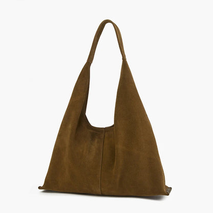 Wildleder Hobo Schultertasche Naturleder | Große Crescent