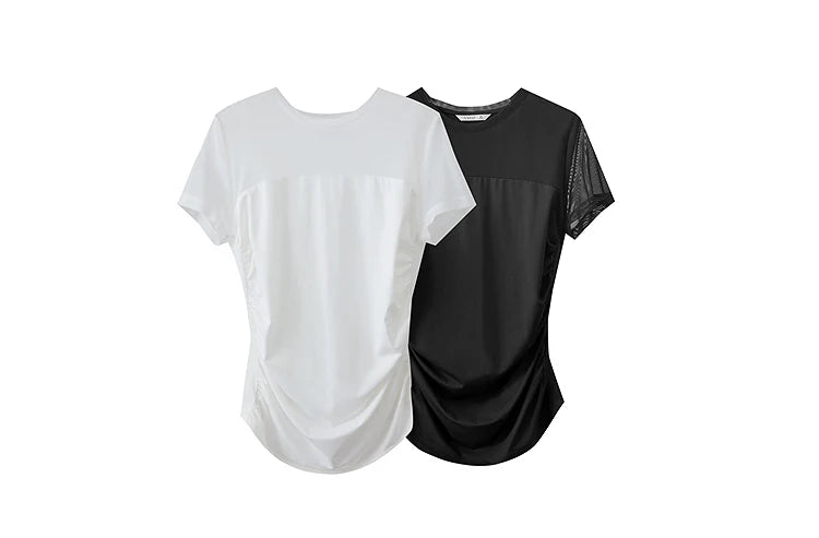 Damen T-Shirt im minimalistischen Sommerstil mit Rundhalsausschnitt und figurformendem Schnitt