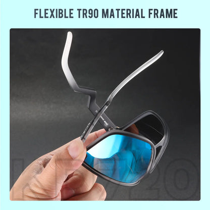 Sonnenbrille Einteiler übergroß polarisiert gebogene Gläser Herren