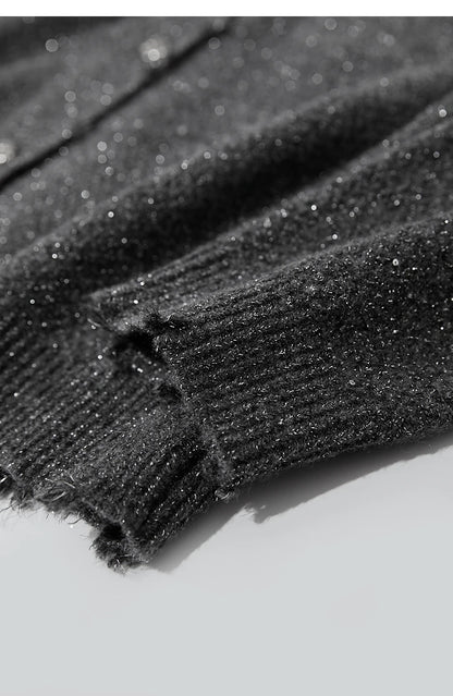 Damen-Strickjacke Rundhals englischer Stil einfarbig elegant Herbst