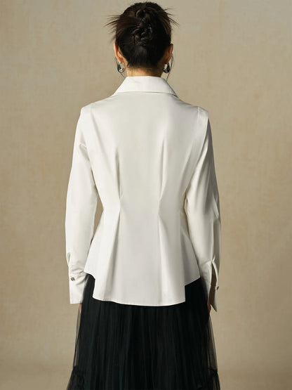 Hochwertiges Damen-Acetatshirt für den Herbst – vielseitig, lässig und locker für den täglichen Gebrauch