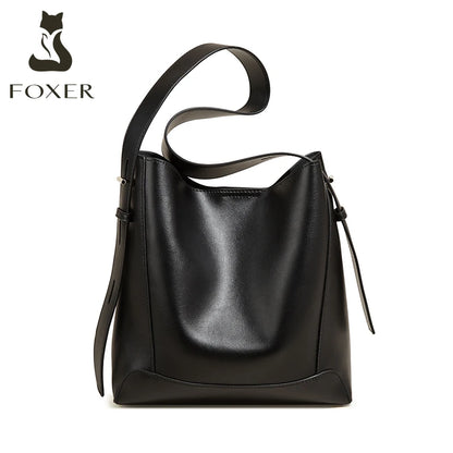 Damen Schultertasche aus Leder im klassischen Stil Große Tote für Büro