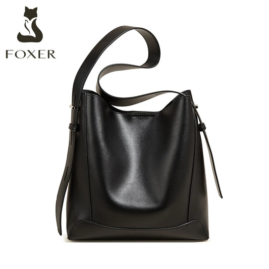Damen Schultertasche aus Leder im klassischen Stil Große Tote für Büro