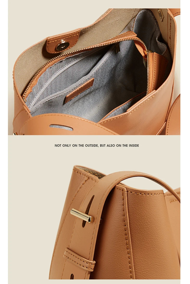 Damen Schultertasche aus Leder im klassischen Stil Große Tote für Büro