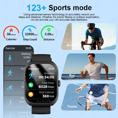 LIGE 2,01 "3D Gebogene Bildschirm Mode Smart Uhr Männer Herz Rate Sport Wasserdichte Bluetooth Anruf Frauen Smartwatch Für Android IOS