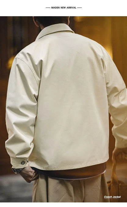 Herren Vintage-gestickte Coach-Jacke im lässigen Stil mit Reißverschluss