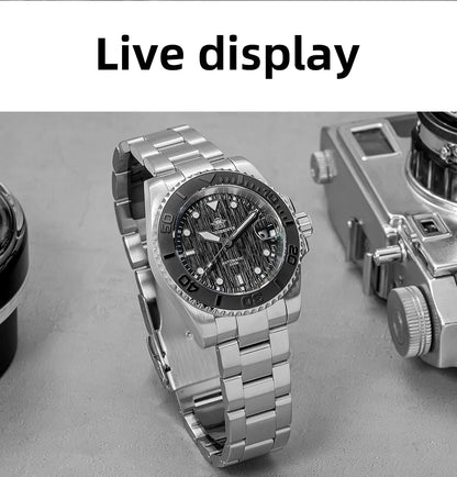 Herren-Taucheruhr mit 3D-Zifferblatt und NH35A-Automatikwerk