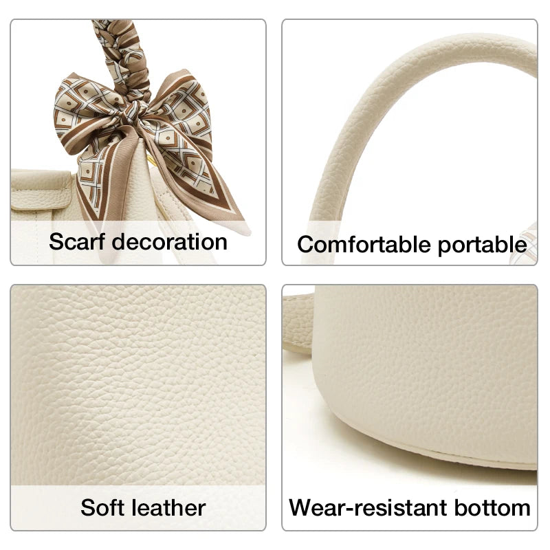 Damen Schultertasche Crossbody aus echtem Leder und Mikrofaser