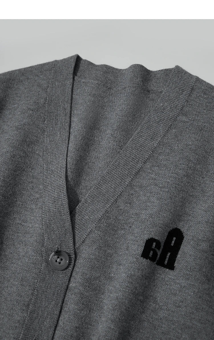 Damen-Strickjacke V-Ausschnitt Raglan einreihig locker vielseitig Herbst