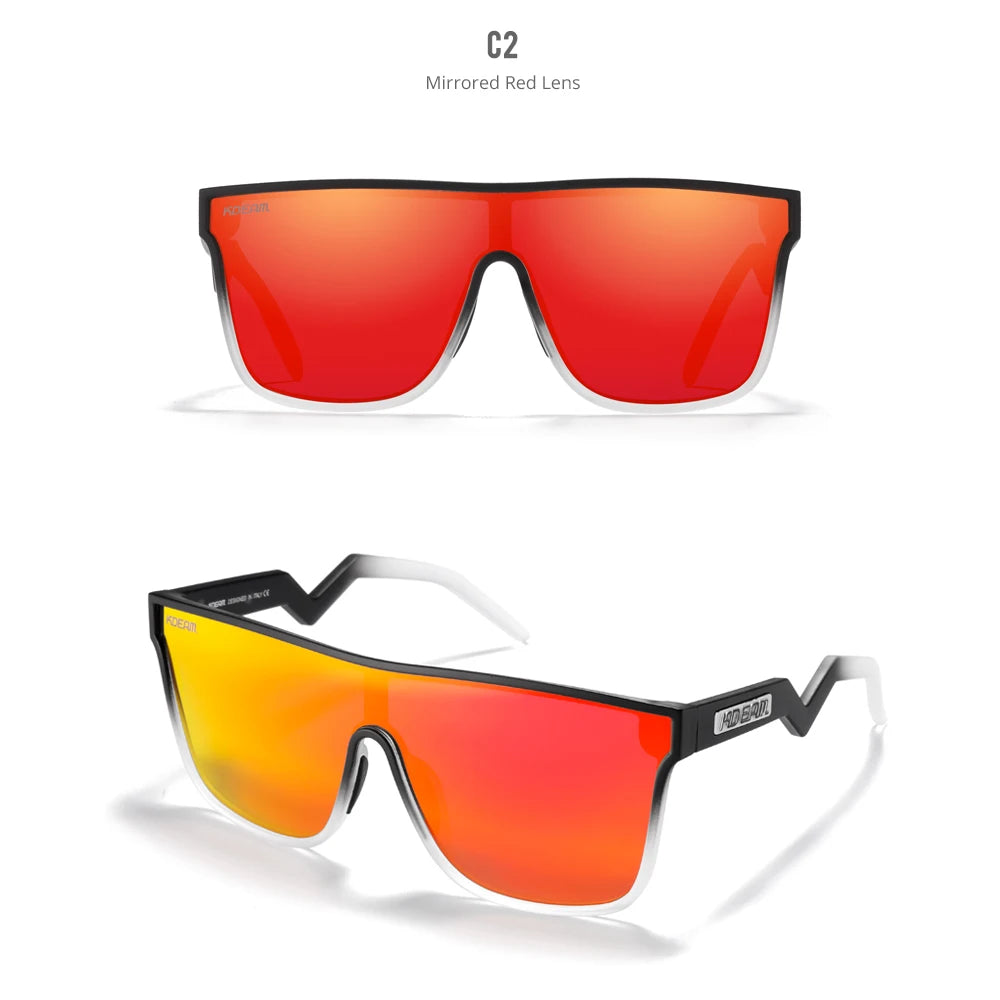 Sonnenbrille Einteiler übergroß polarisiert gebogene Gläser Herren