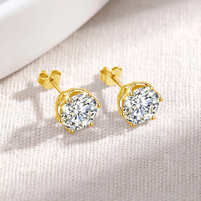 Damen-Ohrstecker Moissanit in Roségold mit GRA Zertifikat 0,3–3,0 Karat Brillanz