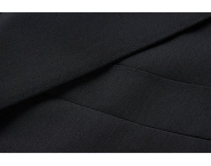 Herrenanzug aus 100% Wolle in tiefem Blau, doppelt geknöpft – ideal für Hochzeit, Dinnerparty oder den täglichen eleganten Auftritt.
