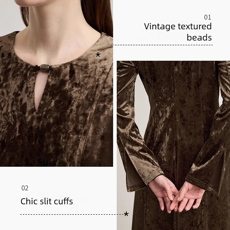 Bequemes Langarm Strickkleid Damen Elegantes Schlank Mode